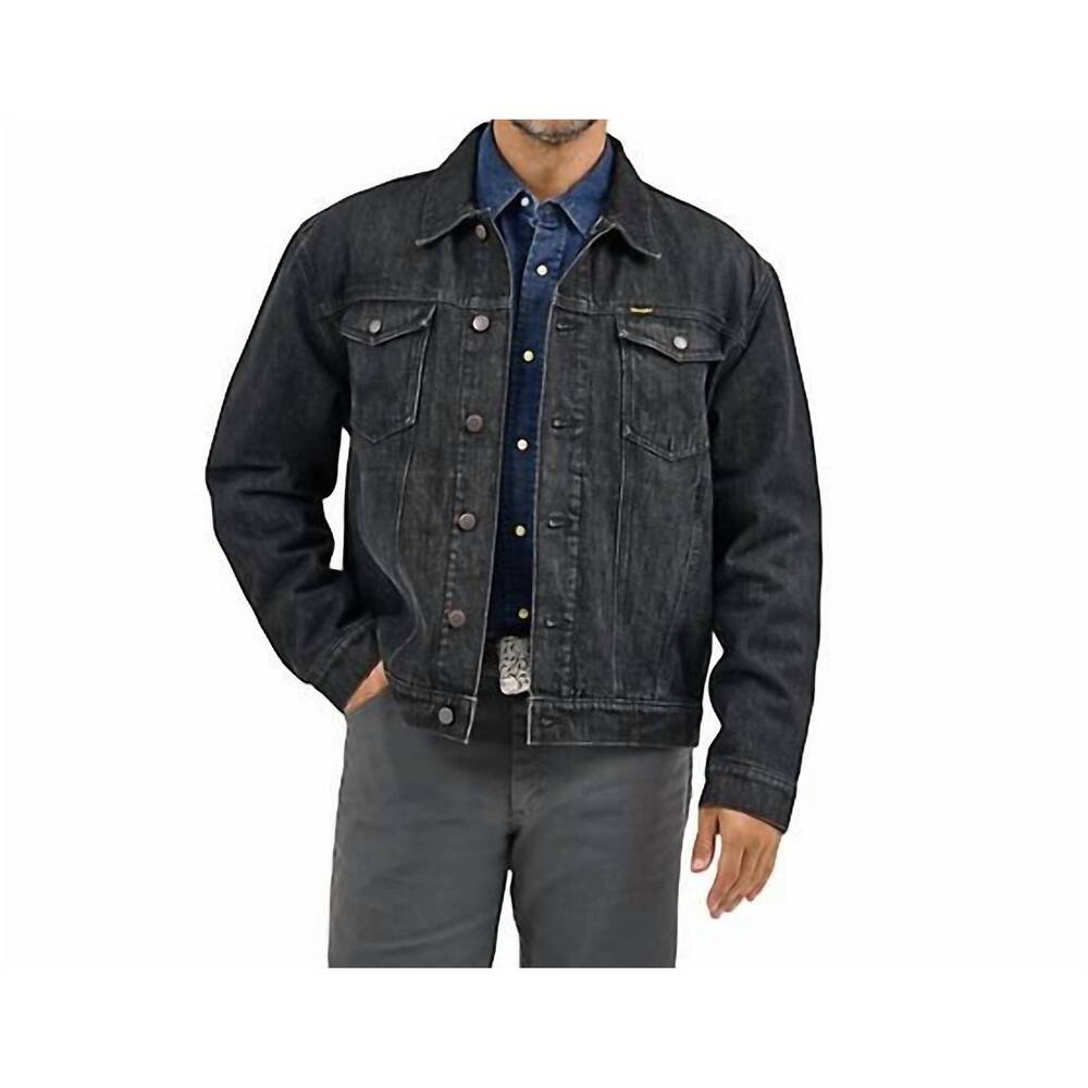 NEW WRANGLER flannel lined trail jacket in washed black